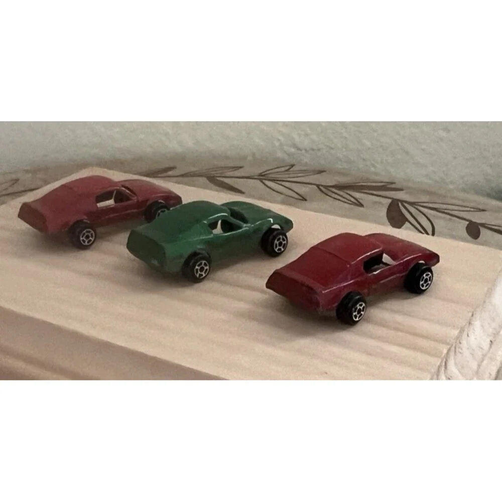 Tootsie Lot of 3 Firebird Metal Toy Cars 2 Red 1 Green Vintage Made In USA